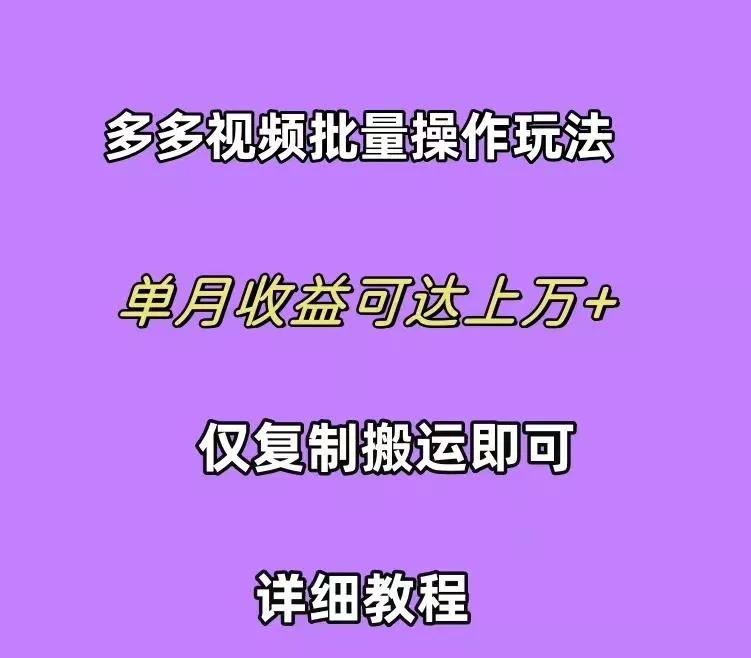 (10029期)拼多多视频带货快速过爆款选品教程 每天轻轻松松赚取三位数佣金 小白必...