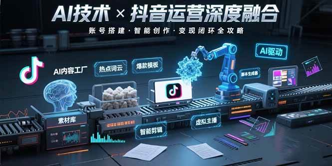 （15630期）AI技术与抖音运营的深度融合应用：涵盖账号搭建、内容创作、收益变现等-大叔网创联盟